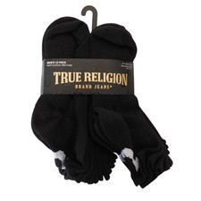 True religion 12 pack half cushion mid crew socks black for shoe sizes 8 - 12.5
