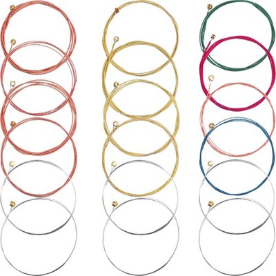 Bememo 2 Sets of 6 Guitar Strings Blue,Green,Multicolor,Rose Red,Silver 