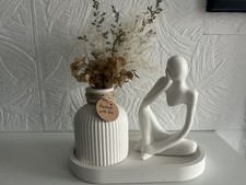 Deko Set Handarbeit, 3 er Set mit Vase und Figur 
