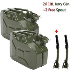 2 X NEW 10L JERRY METAL MILITARY CAN FOR PETROL DIESEL OIL FUEL WATER CONTAINER