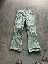 Vintage 70s Mint Green Hippie Bellbottom Jeans Flare Faded 30 x 29 Women  s