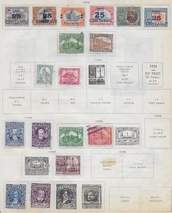 17 Guatemala Stamps from Quality Old Antique Album 1922-1926