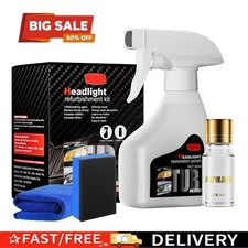 Car Headlight Restoration Set Fluid Repair Kits Plastic Light Polish Cleaner 