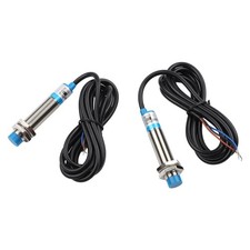 2 Pcs LJ12A34ZBY Inductive Proximity Sensors with LED Indicator for Automation