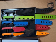 Wolfgang Puck 5-Piece Colored Nonstick Cutlery Set 5 Knives / Protective Sheath