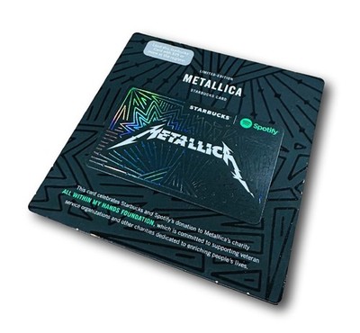 Starbucks Spotify Limited Edition Gift Card Metallica, $0 balance