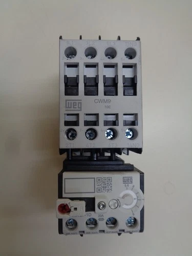 WEG CWM9 10E CONTACTOR with RW27-1D OVERLOAD RELAY 5.6-8A 480 V Coil 5 HP