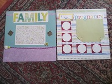 premade scrapbook pages 12x12 lot of 2 page family  pregnancy Expecting A Baby
