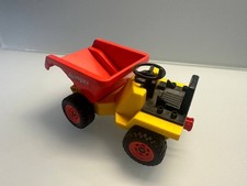 Plastik-Dumper Spielzeug-Kipper rot/gelb mit 'dumper' Aufschrift, gebraucht