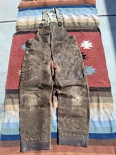 Vintage Filson Waxed Overalls Made in USA Thrashed Worn Customized 42x31...