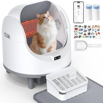 Automatic Self-Cleaning Cat Litter Box, Large Capacity for Multiple Cats