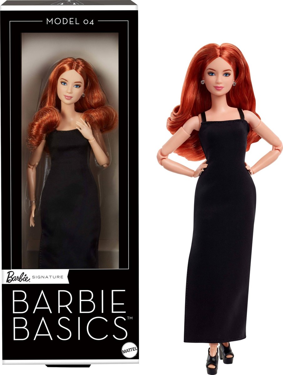 Barbie Basics Model 04 Red Hair Doll Little Black Dress Collector