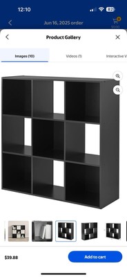 11'' 9-Cube Storage Organizer, Black (slightly damaged never used)