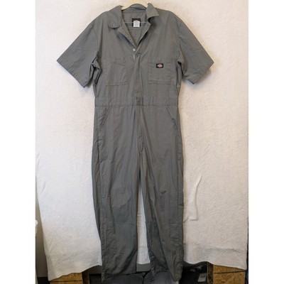 Dickies Coverall Men's Medium Grey Short Sleeve Workwear Jumpsuit
