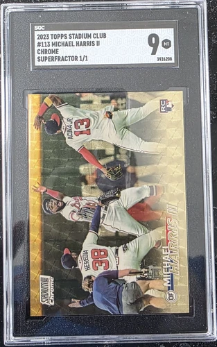 Michael Harris 2023 Stadium Club Chrome SUPERFRACTOR 1/1 SGC 9 MINT Sick Photo!