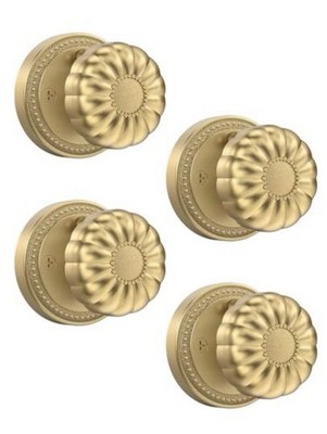 Asidrama 4 Pack Champagne Bronze Privacy Door Knobs with Lock