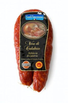 Italienische Wurst Salsiccia Di Calabria DOP Piccante 300g - San Vincenzo