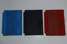 LOT of 3 Microsoft Surface 3 Type Cover Keyboard w/ Balcklit Cyan Black Burgundy
