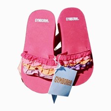 Gymboree Girls Ruffled Slides/Sandals/Flip Flops-9/10-Multi Color