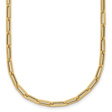 14K Yellow Gold Polished 3.1mm Paperclip Link Necklace 20"