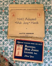 1969-70 National Mah Jongg League Card/Rules Plus 1940 Mah-Jongg Rules