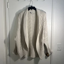 Cozy co. By Cozy Casual women’s cardigan Cream Cable knit 2X/3X Open Front Warm