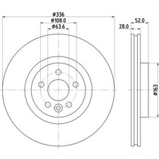 HELLA Bremsscheiben vorne Ø336 mm Innenbelüftet für Volvo V60 XC70 II V70 III