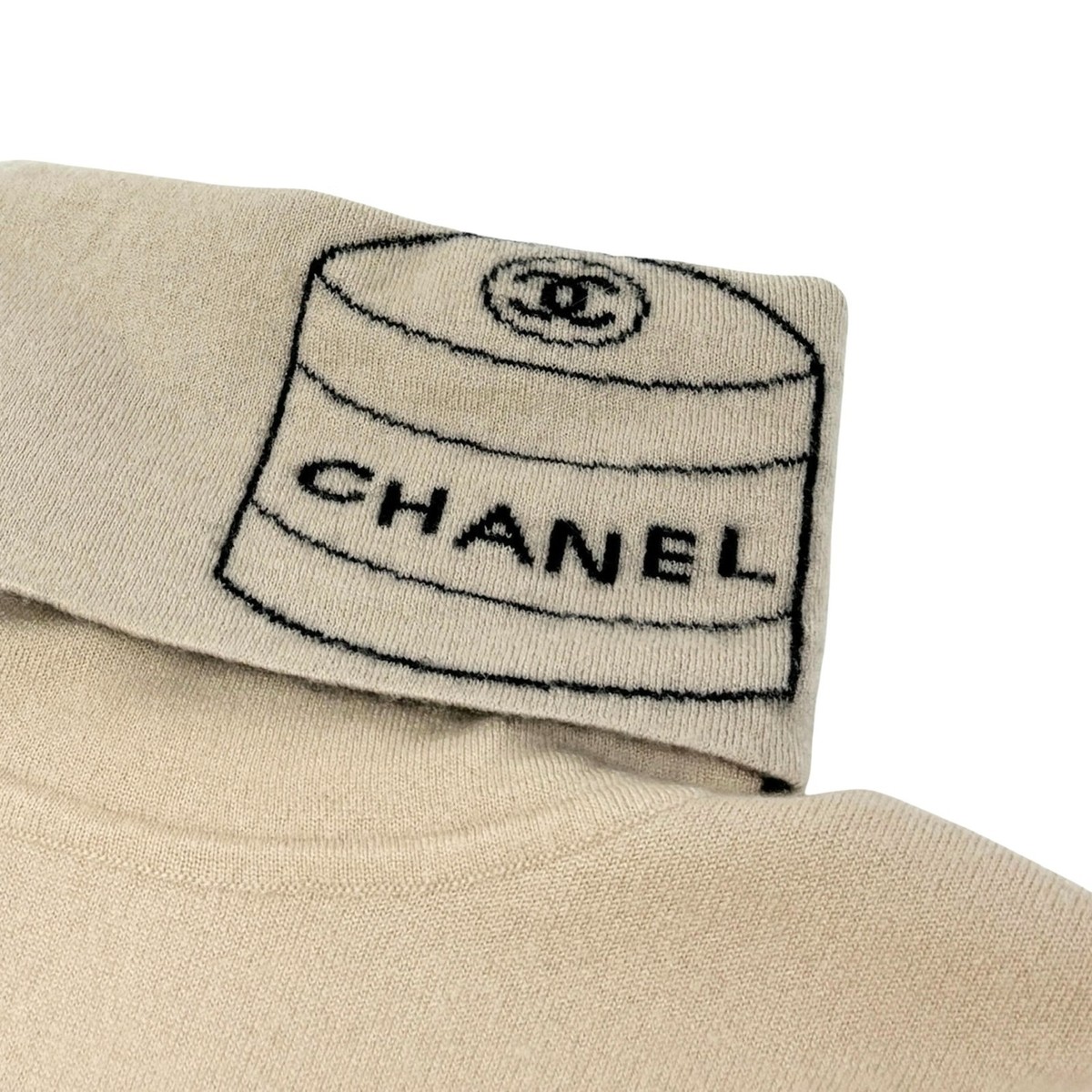 CHANEL Vintage 04A CC Logo Turtleneck Sweater #38 Long Sleeve Top