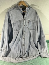 Vintage 90s Levis Denim Longsleeve Chambray Button Shirt size Med
