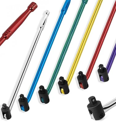 AUTOJACK Breaker Bar – 1/2" Drive | 600/750mm | Cr-V Steel | Flexi Head | Blue/Purple/Gol