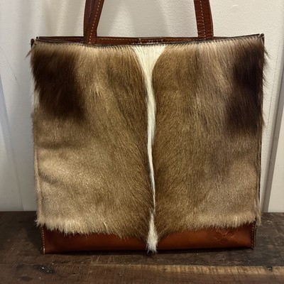 Patricia Nash Toscano Tote Namibia Spring Buck Hide Italian Whiskey Leather Bag