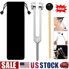 128 Hz Tuning Fork Clinical Grade Nerve/Sensory with Black Silicone Hammer Gifts