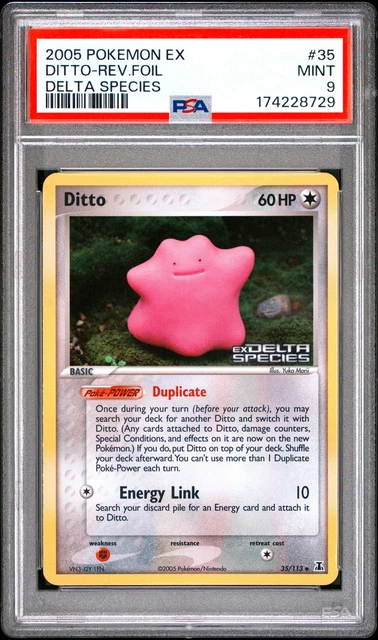 2005 POKEMON EX DELTA SPECIES #35 DITTO-REVERSE FOIL PSA 9