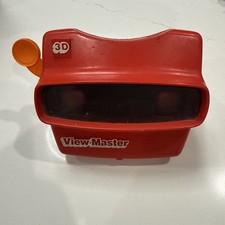 Vtg 1983 3D VIEW-MASTER Red Reel Viewer Orange Handle Viewmaster