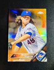 Jacob DeGrom Orange Refractor #/25 2016 Topps Chrome #144 Mets Rangers Cy Young!