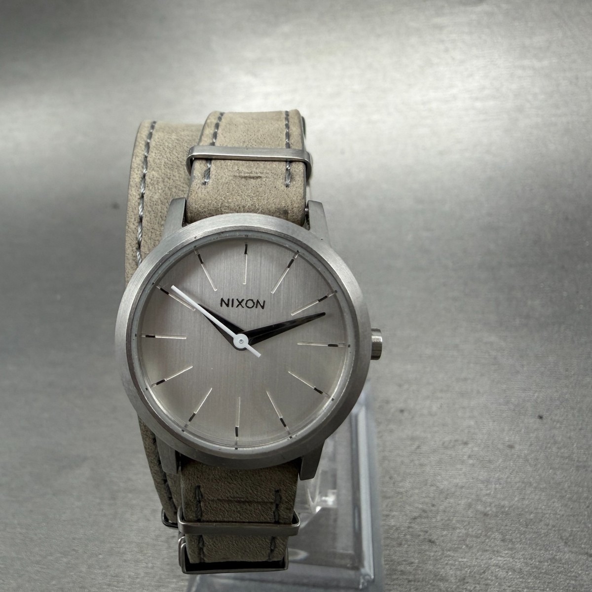 Nixon Kenzi Watch Women 26mm Silver Dial Silver Tone Round Wrap