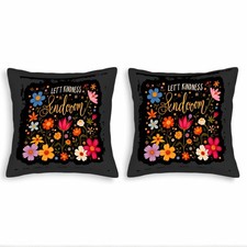 Set of 2 18x18in Throw Pillow Covers with Colorful Floral Pattern