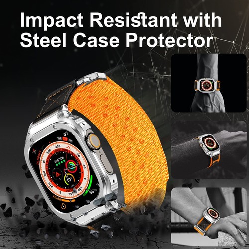Metal Case and Nylon Bands Compatible with Apple Watch Ultra 2/1 Sport Bands ... - Picture 3 of 6
