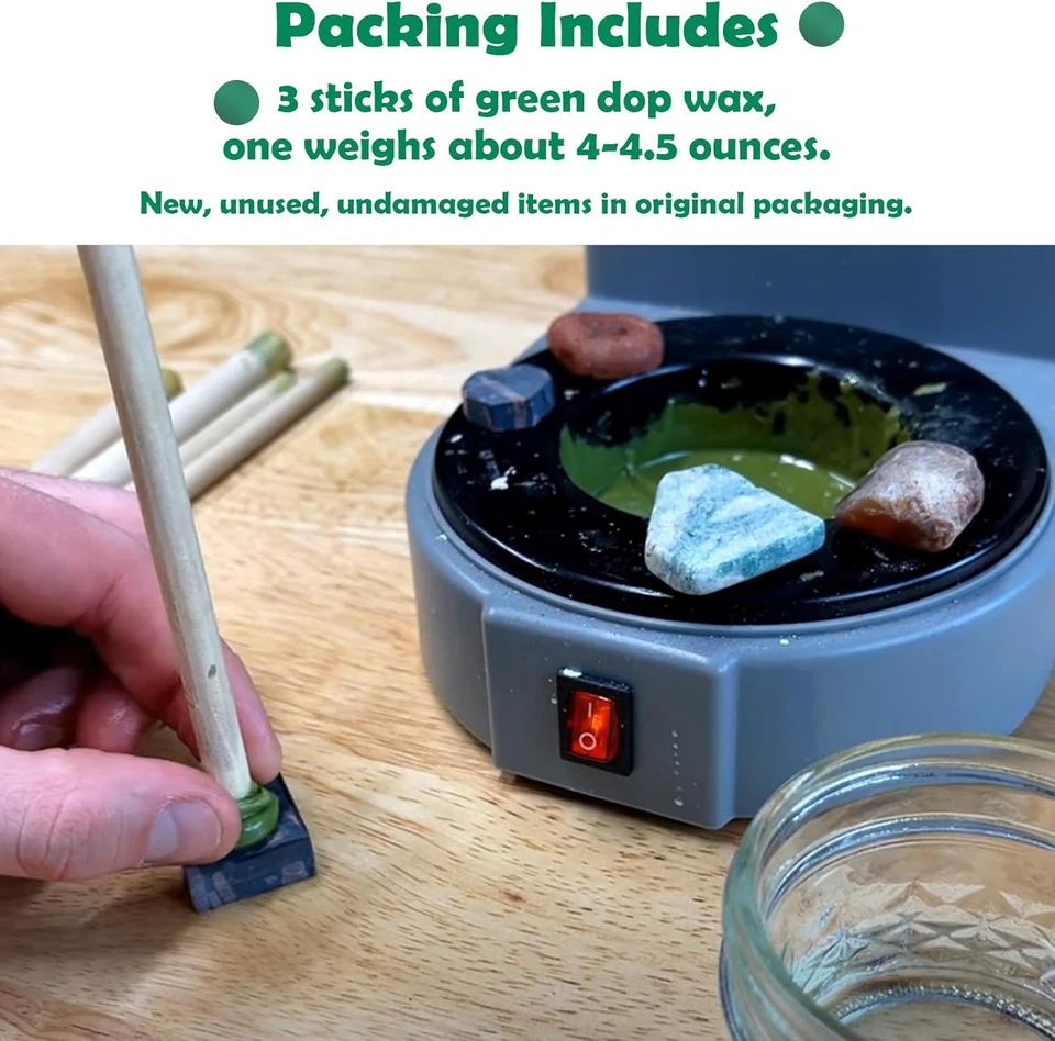 IWIWE 3 PIEZAS Cera Lapidaria Verde DOP para Corte y Pulido de Cabujón Foto 4 de 4