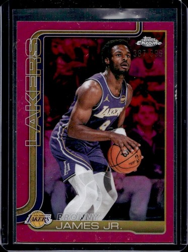 2025-26 Topps Chrome Update Bronny James Jr. Magenta Refractor #/399 Lakers