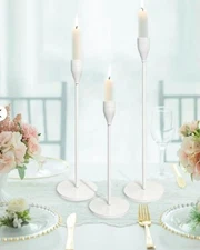 Set of 3 Modern Taper Candle Holders 13in Tall NIB