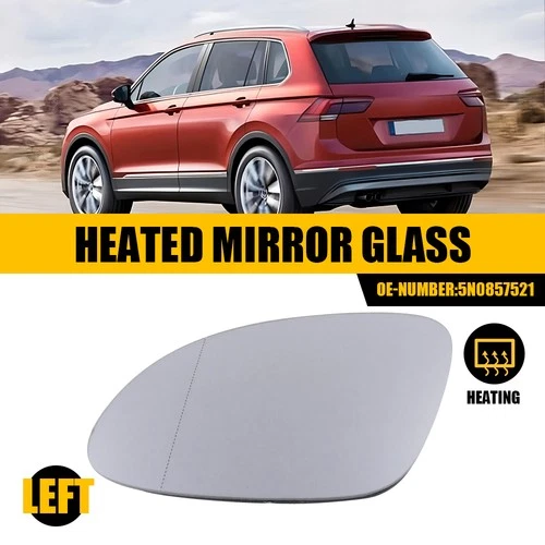Driver Side Mirror Glass for VW Tiguan 2009-2017 Heated w/Backing Plate