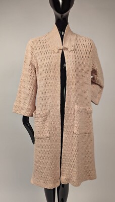 ANTIQUE 1920'S HAND KNIT COAT W POCKETS FROG CLOSURE