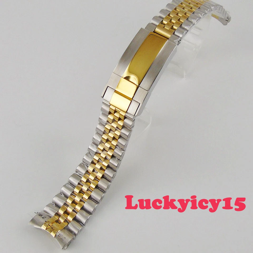 Pulsera dorada de dos tonos 20 mm 316L SS Jubilee apta para correa de reloj homenaje de 40 mm Foto 2 de 3