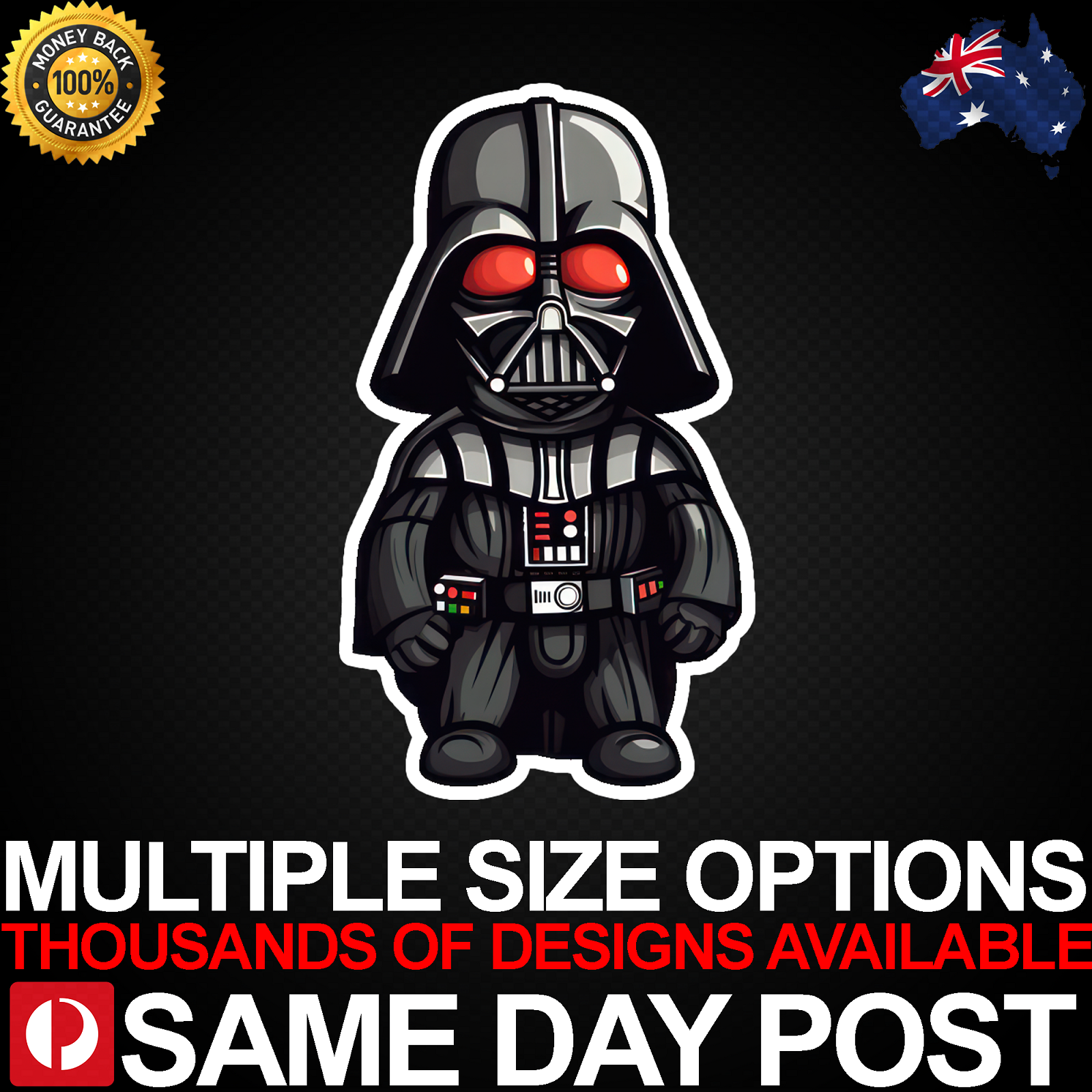 Adorable Chibi Vader Vinyl Car Sticker Decal for Fantasy Robot Enthusiasts Laptop