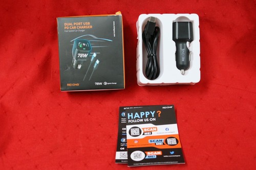 Rexing - 78W Vehicle Quick Charger / 1 USB-C & 1 USB Port For iPhone/Andriod #U1