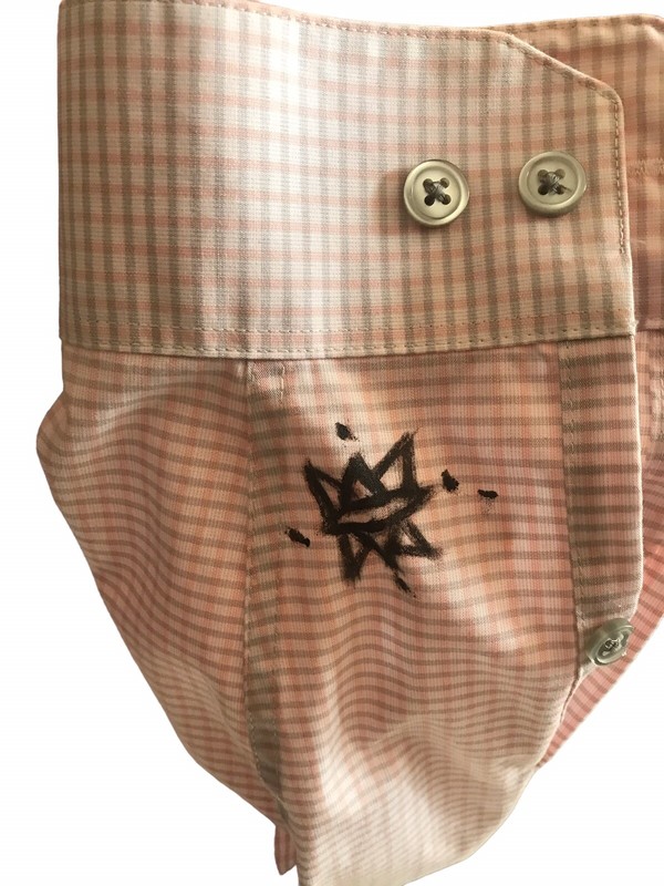 Absodeitly Custom More 15.5 Kenneth Cole Slim Fit Peach Check L/S Dress Shirt