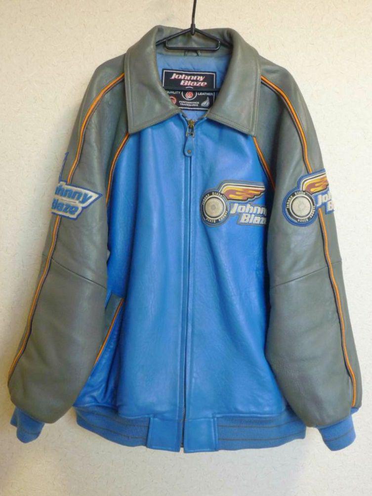 Johnny Blaze Leather Stadium Jumper Rare Clothing Item Blue And