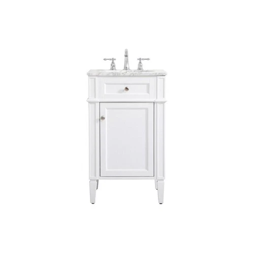 Elegant Decor Park Avenue 21" Metal MDF Marble Single Bathroom Vanity in White - Picture 3 of 8