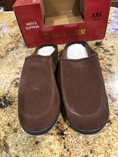 ISOTONER Mens 13-14 Clog Slippers Chocolate NWT